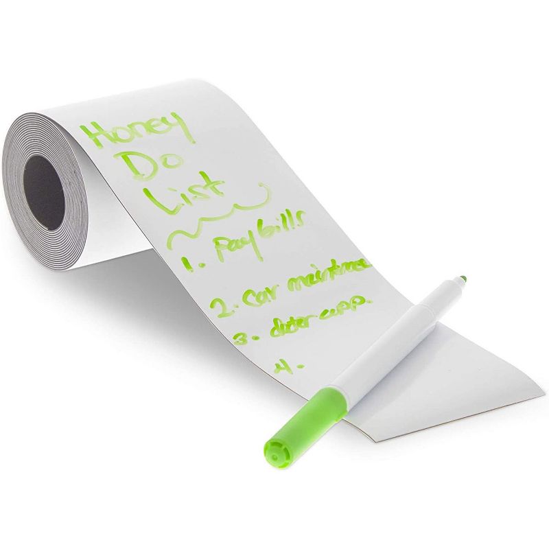 Bright Creations White Dry Erase Magnetic Tape Roll for Whiteboard, Refrigerator (3 Inches x 10 Feet)
