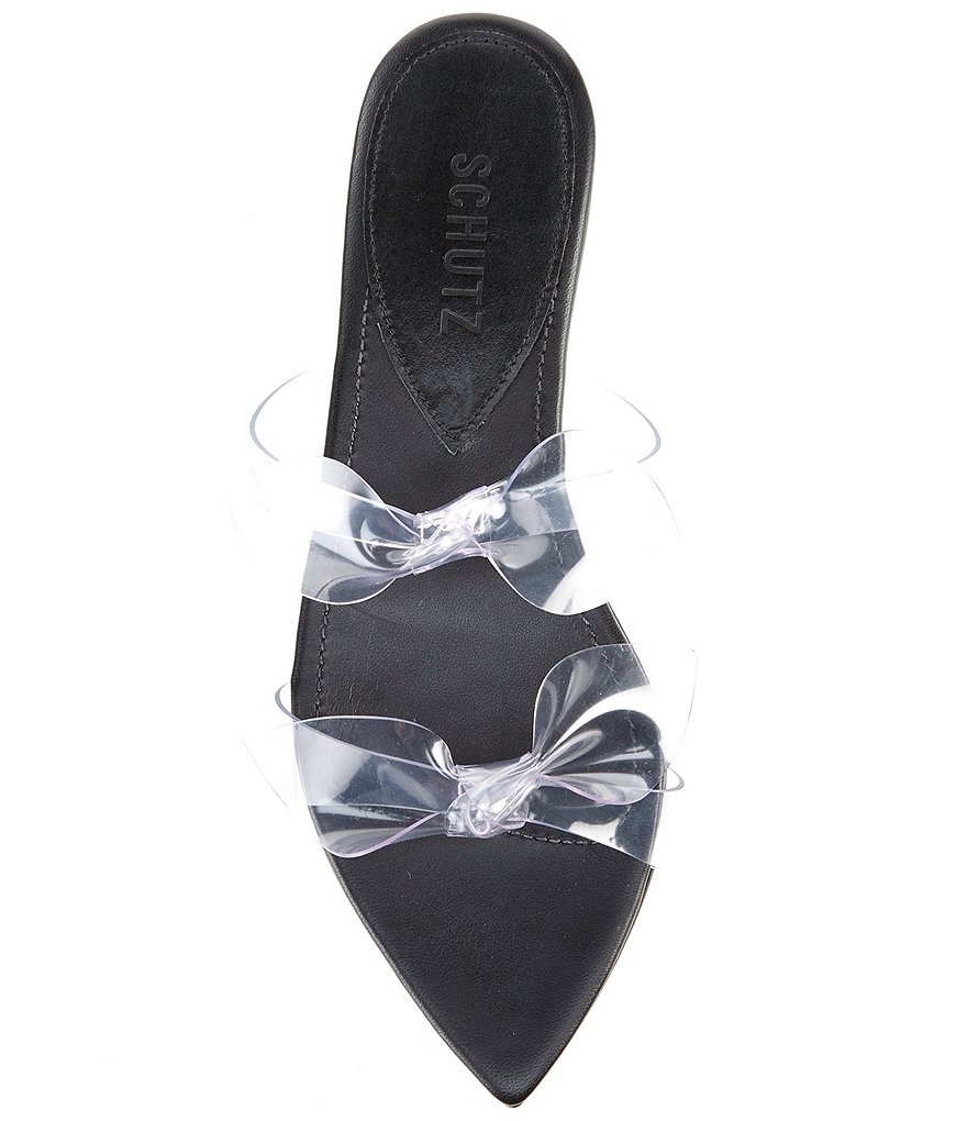 Schutz Jollie Clear Bow Knot Slides