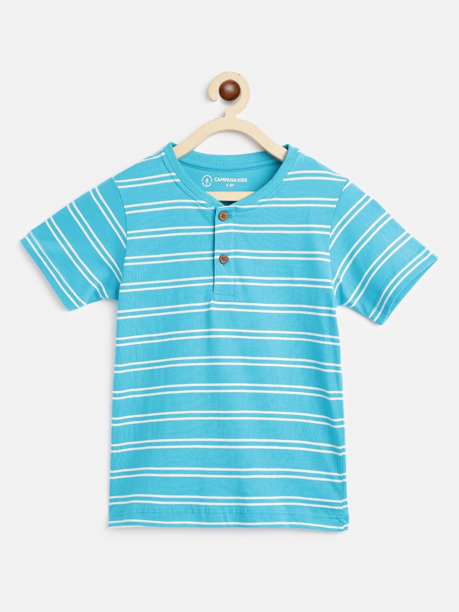 Campana Kids Turquoise Striped T-Shirt