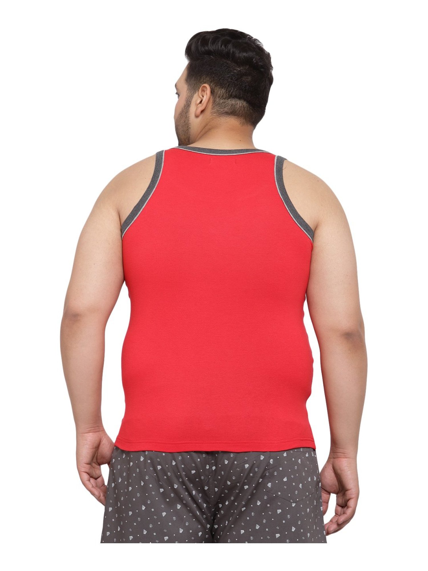 Melon by PlusS Red Cotton Regular Fit Vest