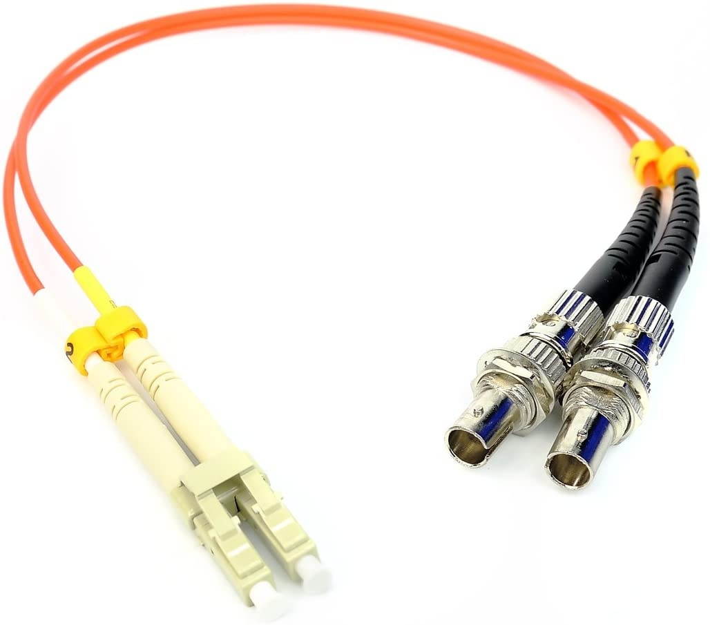 1ft Fiber Optic Adapter Cable LC (Male) to ST (Female) Multimode 62.5/125 Duplex