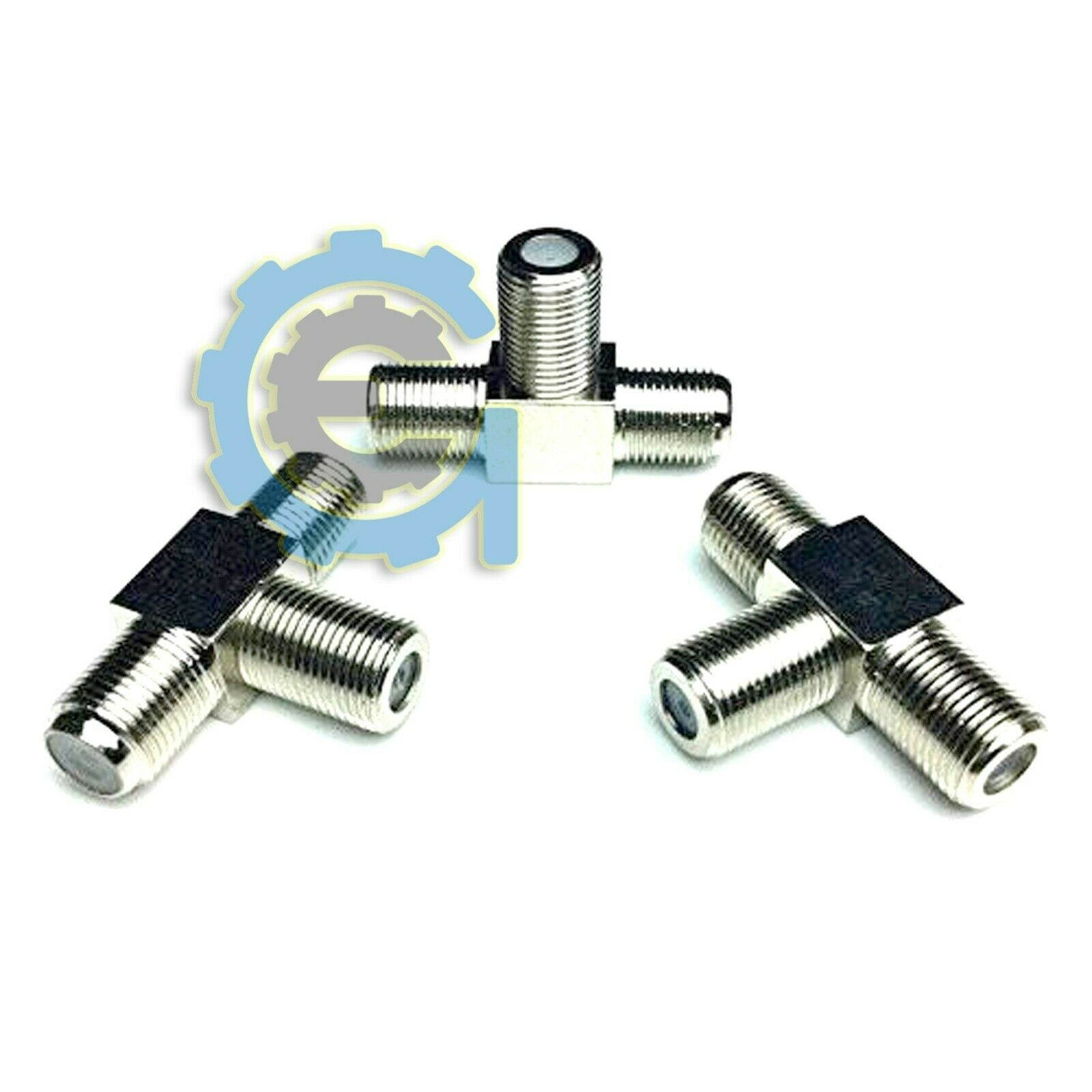 2PCS F Type Connector Triple 3 Way Splitter TV RF Coaxial Coax Adapter USA