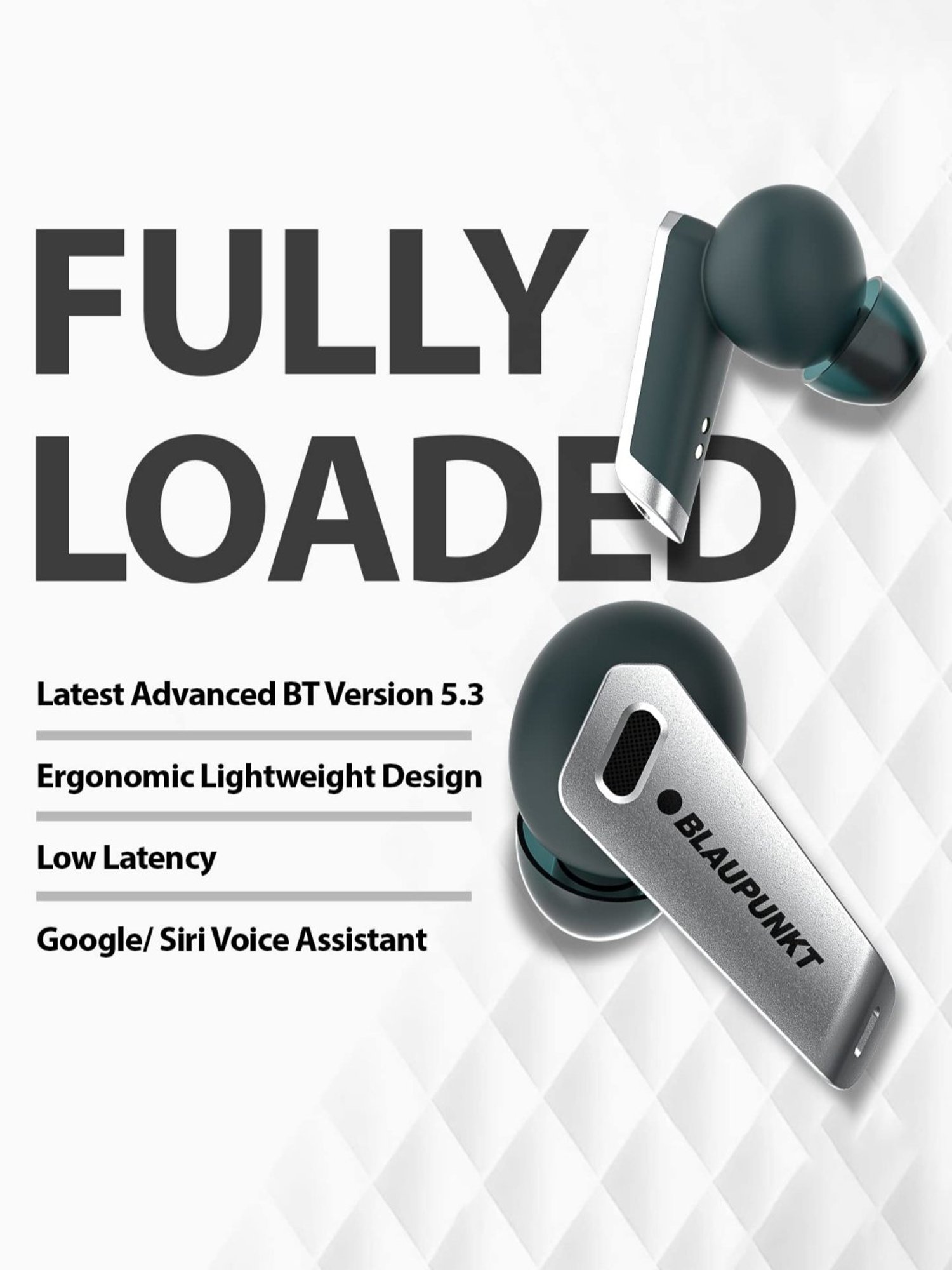 Blaupunkt BTW300 In Ear BT Earbuds with 40H Playtime & TurboVolt Charging (Green, True Wireless)