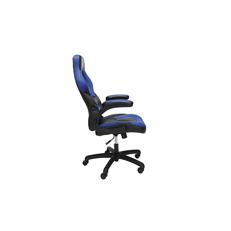 ESS Collection Racing Style Bonded Leather Gaming Chair, in Blue (ESS-3085-BLU)