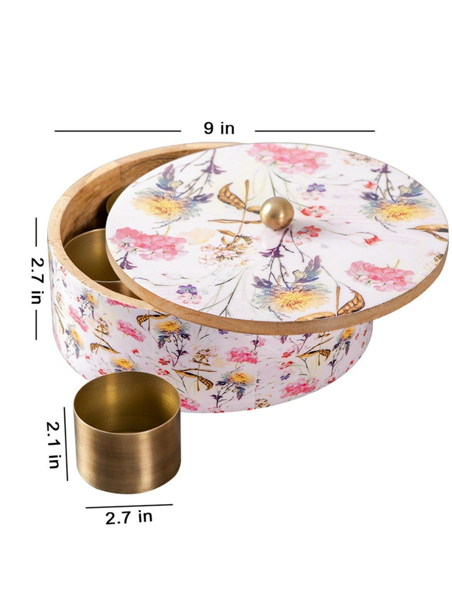 Nestroots White Masala box Masala dani spice rack containers for kitchen storage spice Organizer