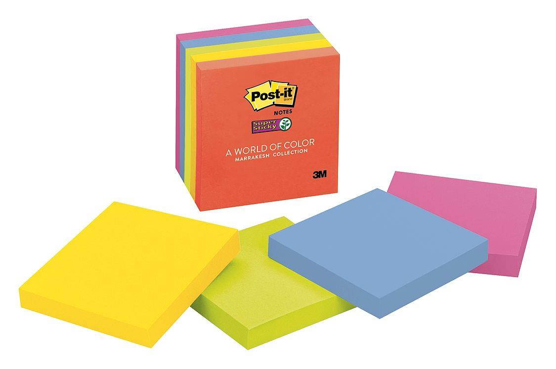 Post-it Super Sticky Notes, 3x3 In., Marrakesh, PK5 3" x 3" Marrakesh  654-5SSAN