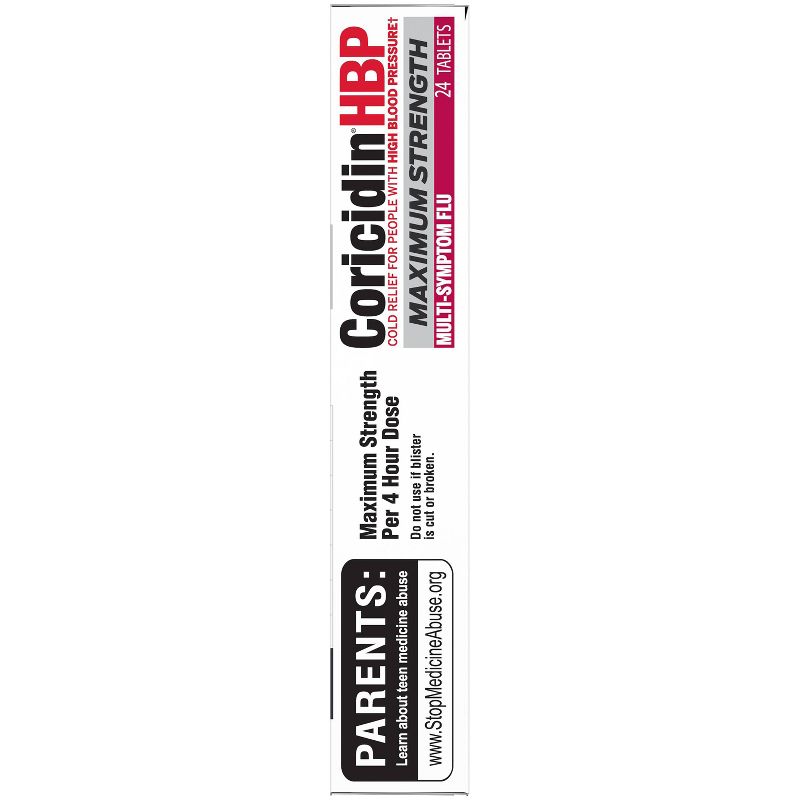 Coricidin HBP Maximum Strength Multi-Symptom Flu Tablets - 24ct