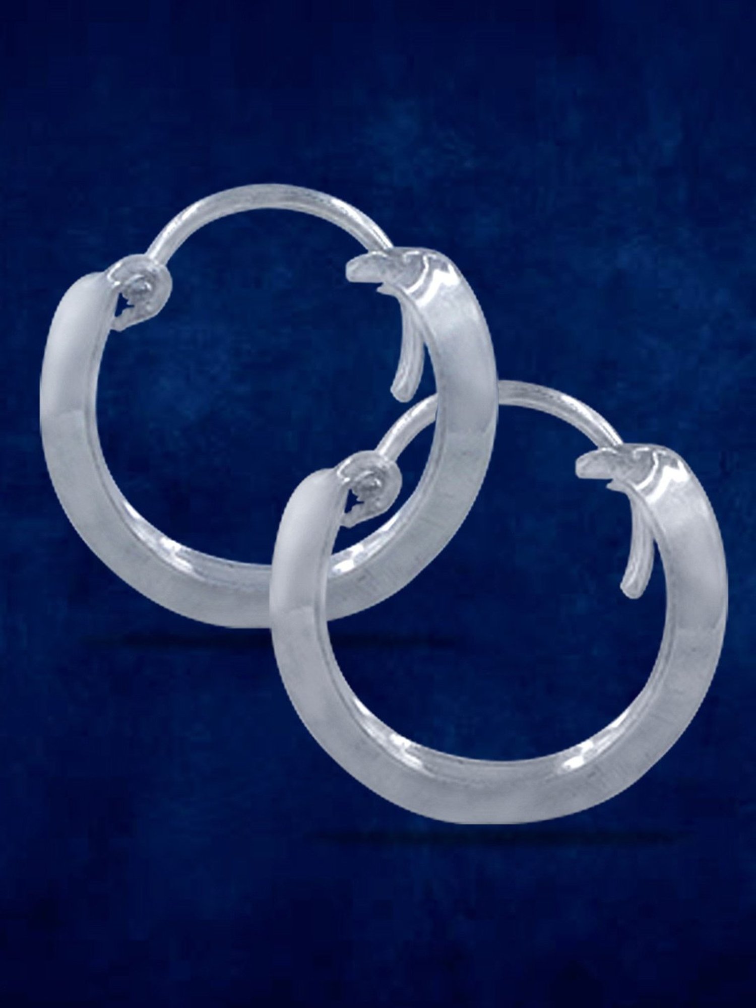 Taraash 92.5 Sterling Silver Plain Hoop Earrings for Women