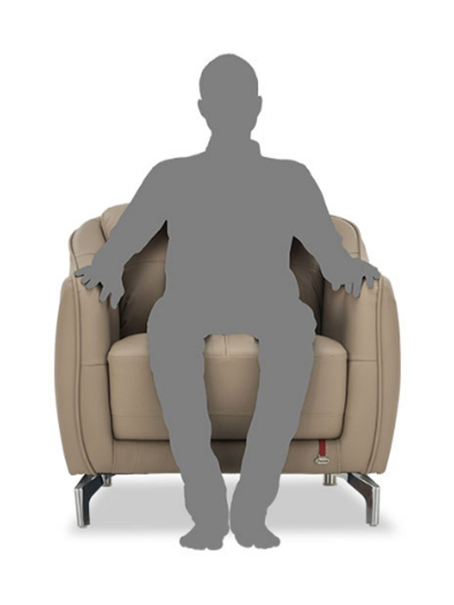 Durian Skyler Mushroom Brown Leather 1 Seater Sofa