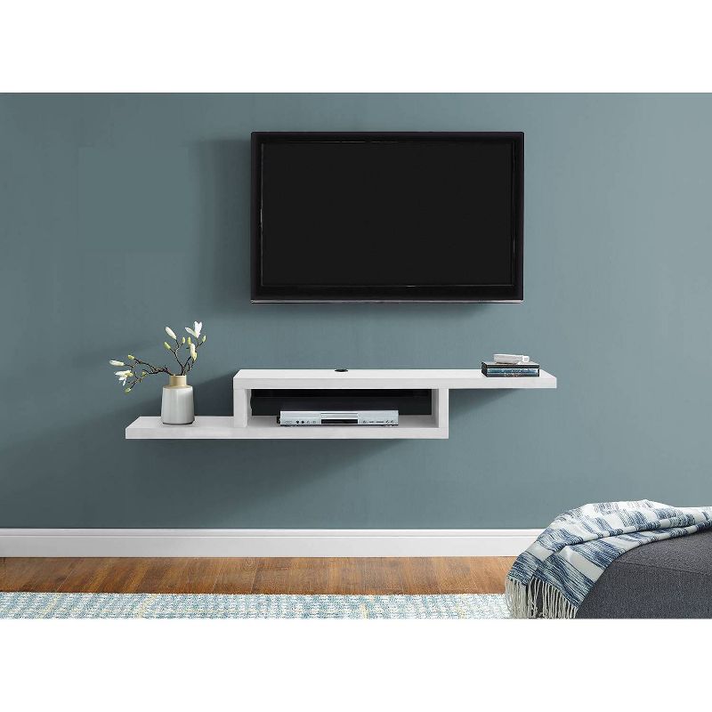 60" Asymmetrical Wall Mounted TV Console White - Martin Furniture