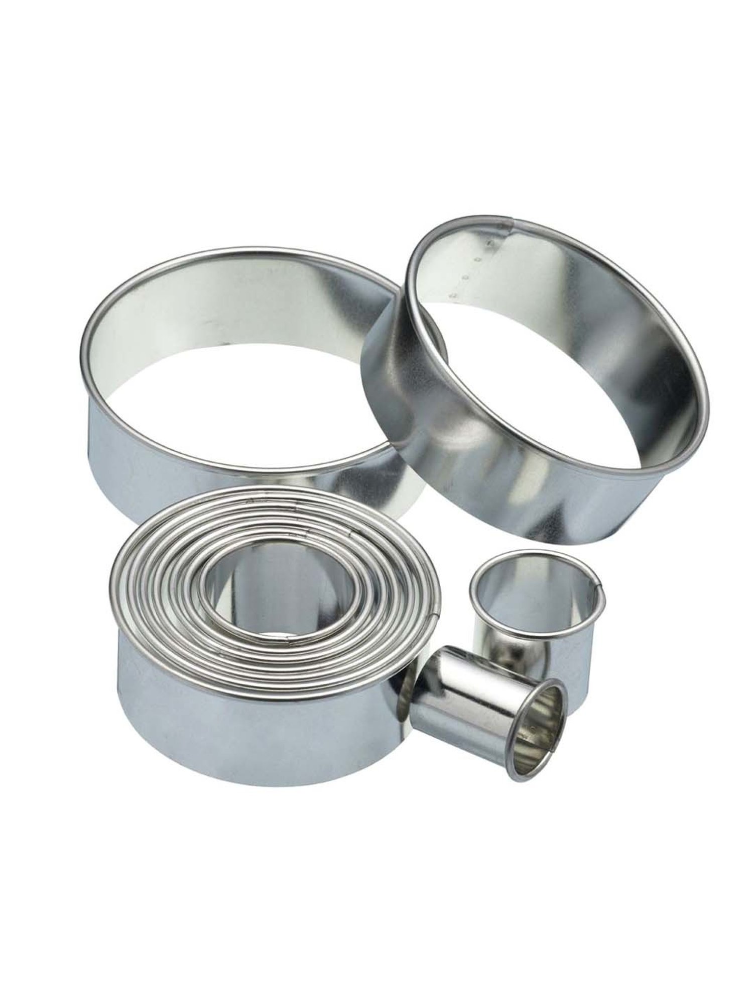 KitchenCraft Silver 11-In-1 Fluted Cutters with Metal Storage Tin