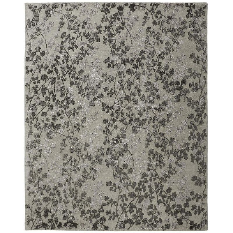 2'x3' Rectangle Hand Made Tufted Lace Wool Area Rug Gray - Feizy