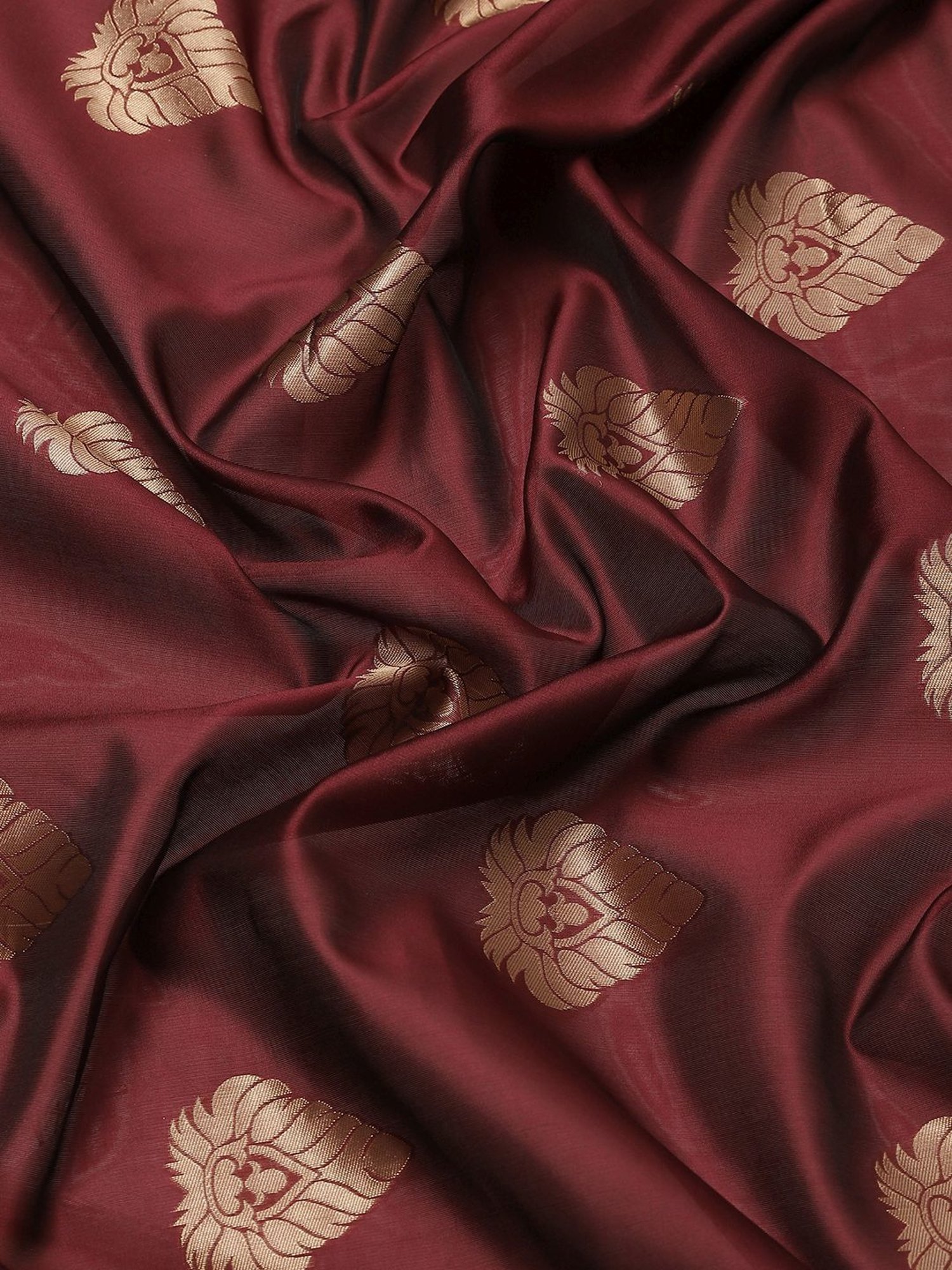 KSUT Maroon Silk Woven Saree With Unstitched Blouse