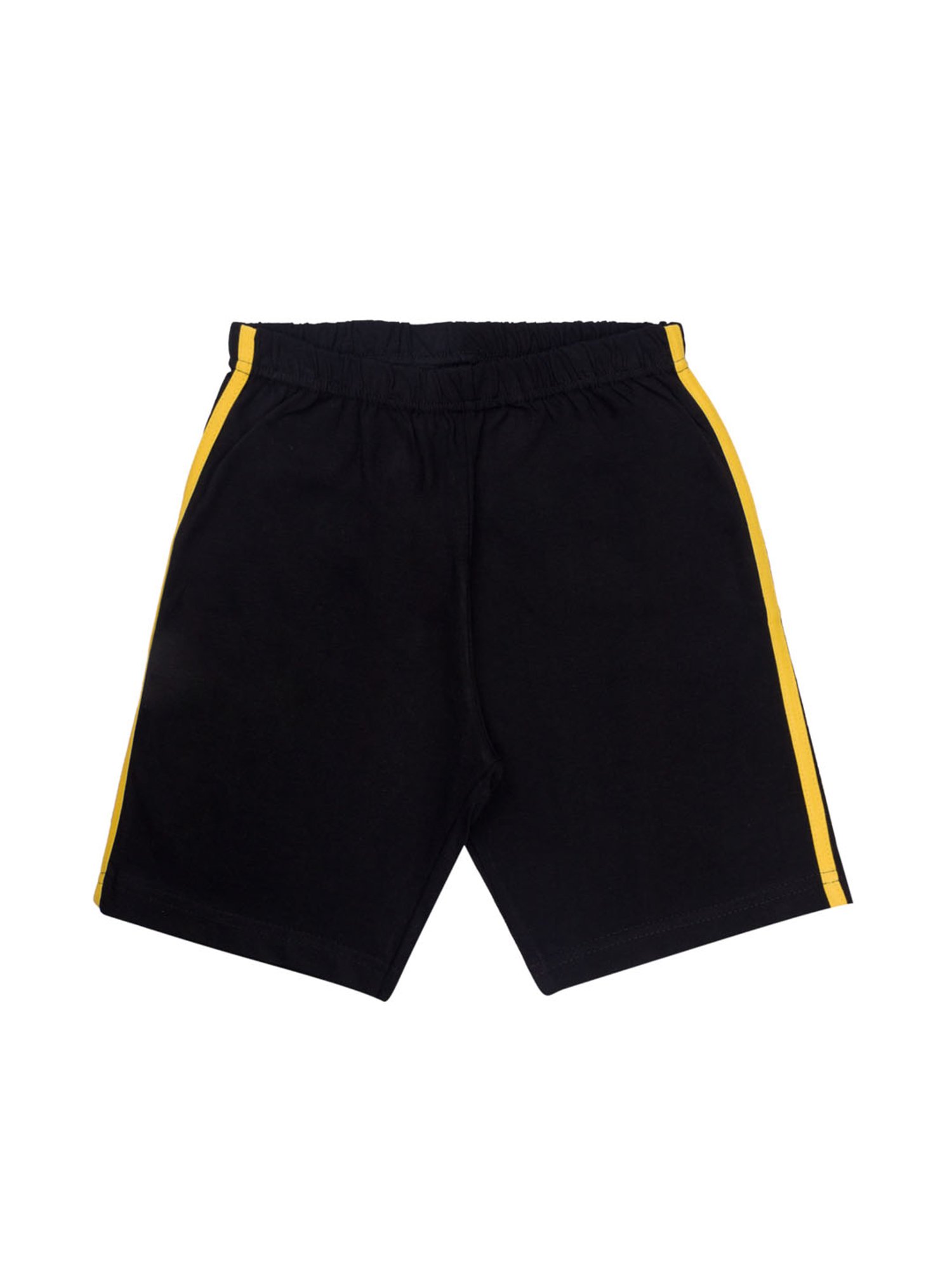 Todd N Teen Kids Printed Yellow & Black T-Shirt with Shorts