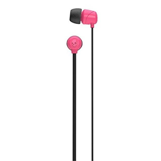 skullcandy jib inear noiseisolating earbuds, lightweight, stereo sound and enhanced base, wired 3.5mm jack connectivity, pink
