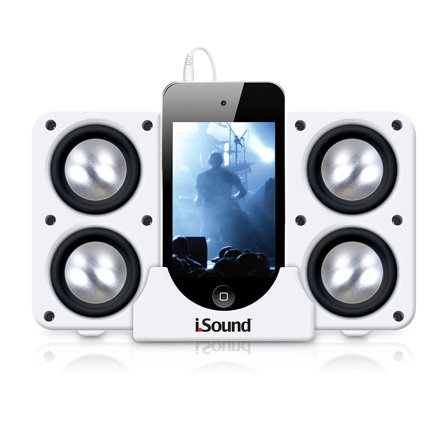 iSound Quad-X Portable Speaker System (White)