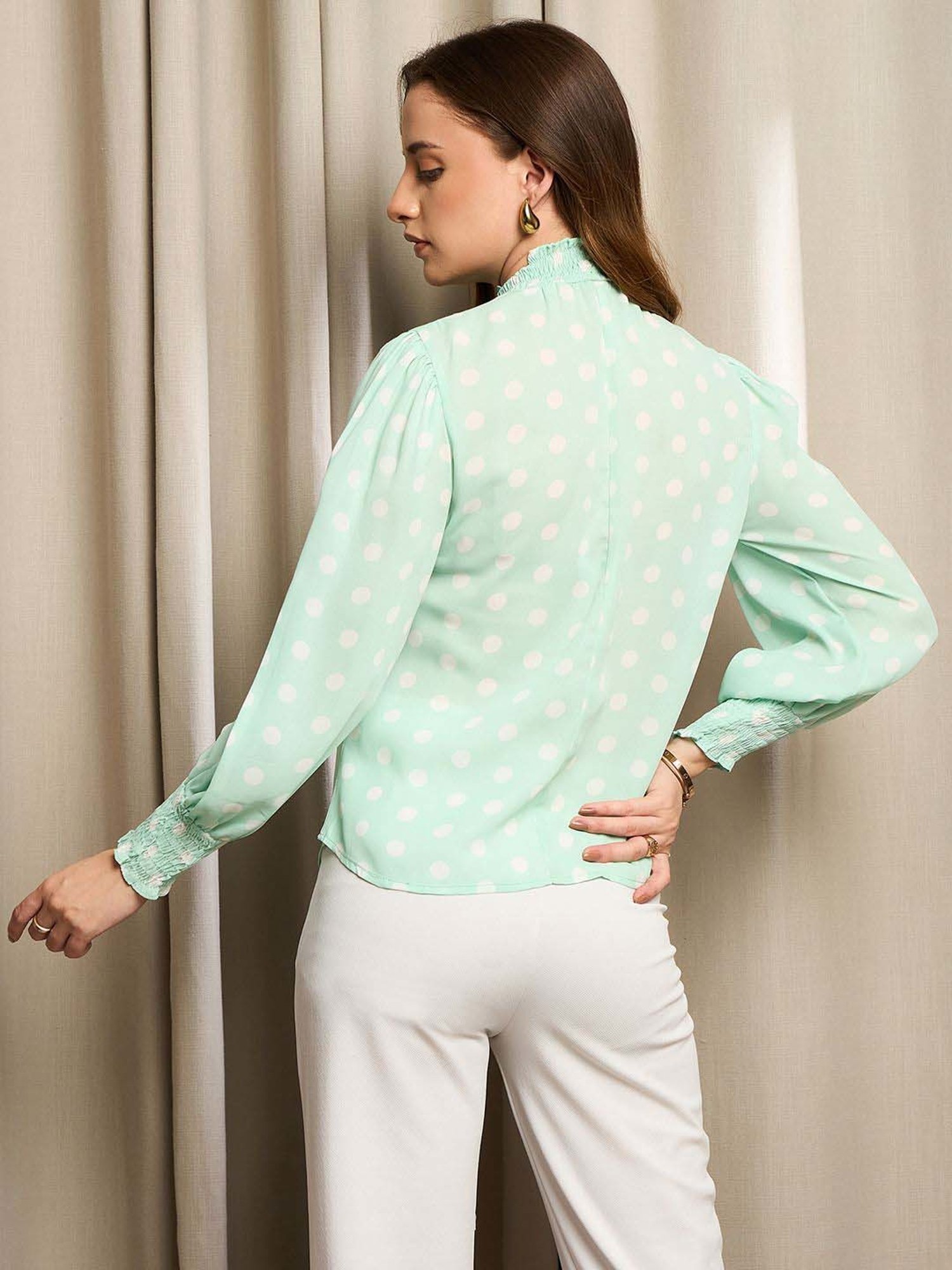 Rare Sea Green Printed Top