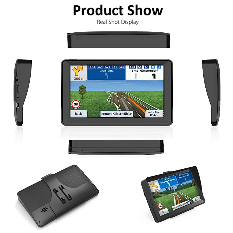 GPS Navigation for Car,  7 Inch HD Touch Screen Lifetime Maps Update Car GPS Navigation System 8GB Portable SAT NAV Vehicle Navigator with Driver Alerts Real Voice Spoken Turn-by-Turn Direct