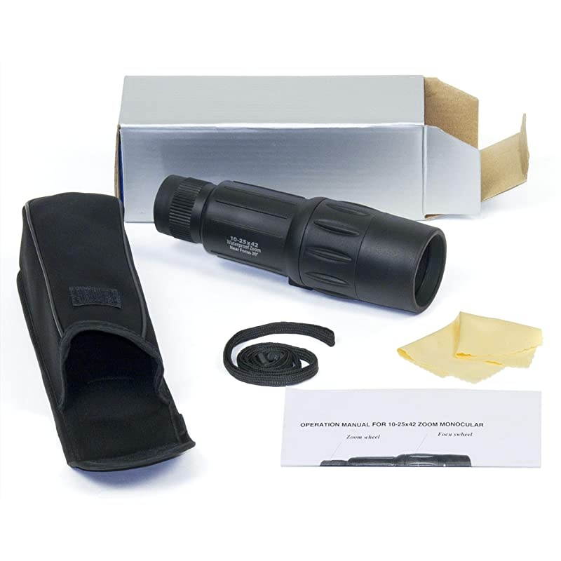 10-25x42 Zoom Waterproof Monocular (Black)