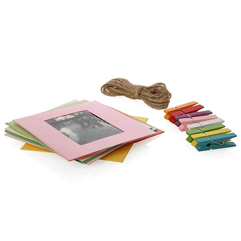 Instant Film 60 Sheets 6 x Instant Film 10 Shots per Pack + 10 Hanging Picture Frames + 60 Sticker Frames Accessory Bundle Designed for use with Fuji Instax Mini amp PIC 300 Cameras PIF300