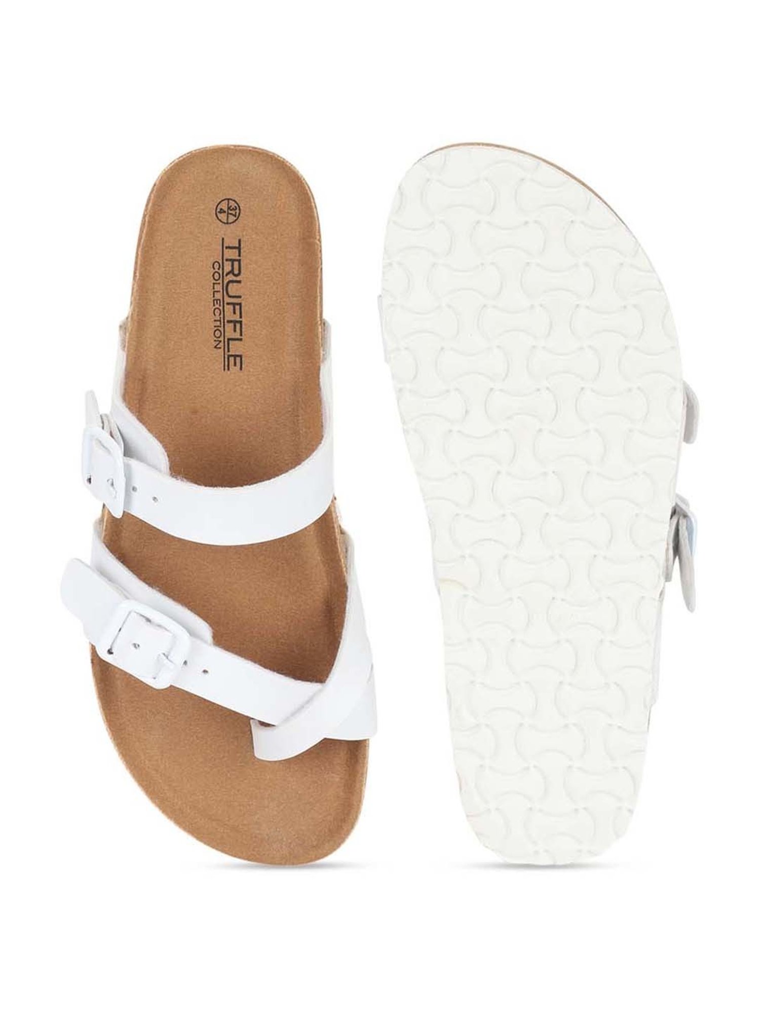 Truffle Collection Women's White Toe Ring Sandals