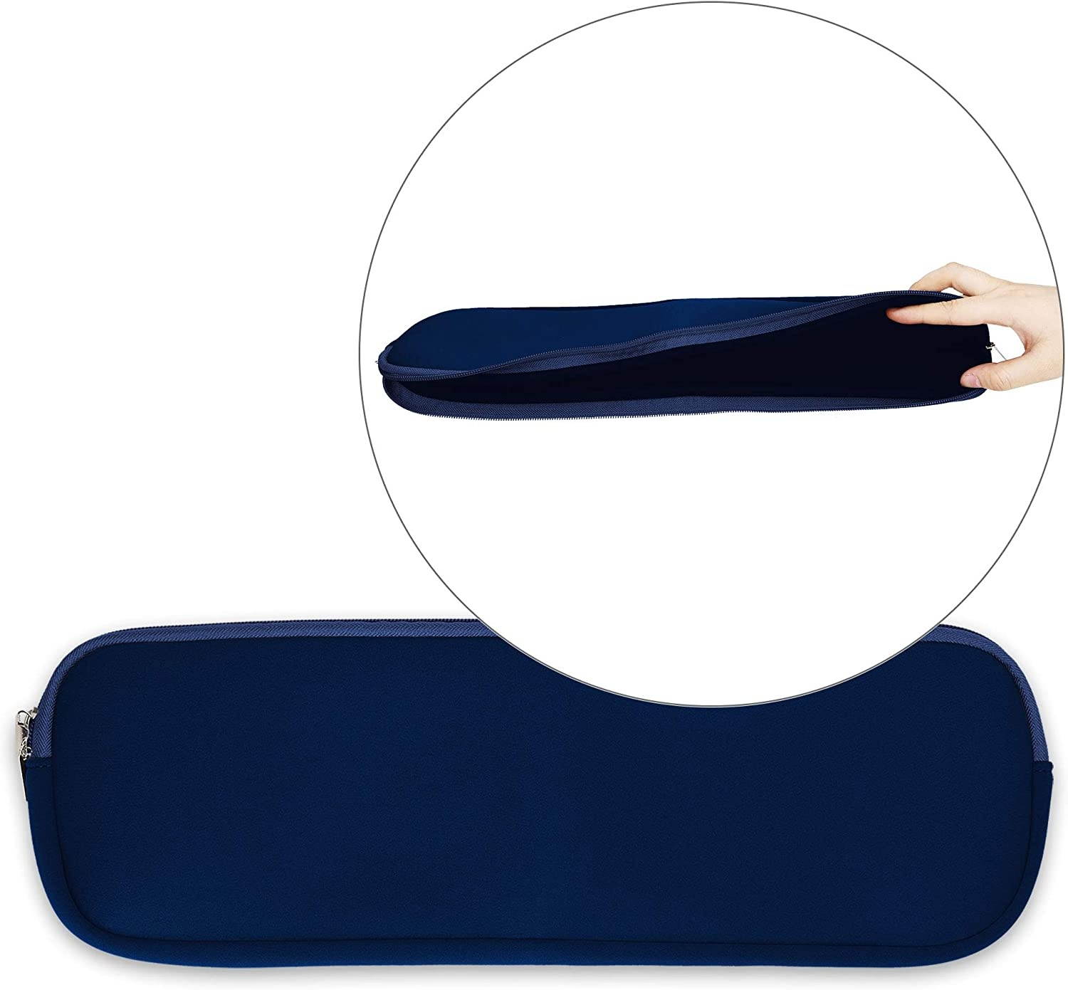 kwmobile Neoprene Pouch Compatible with Apple Magic Keyboard with Numeric Keypad - Keyboard Protector Dust Cover with Zipper - Dark Blue