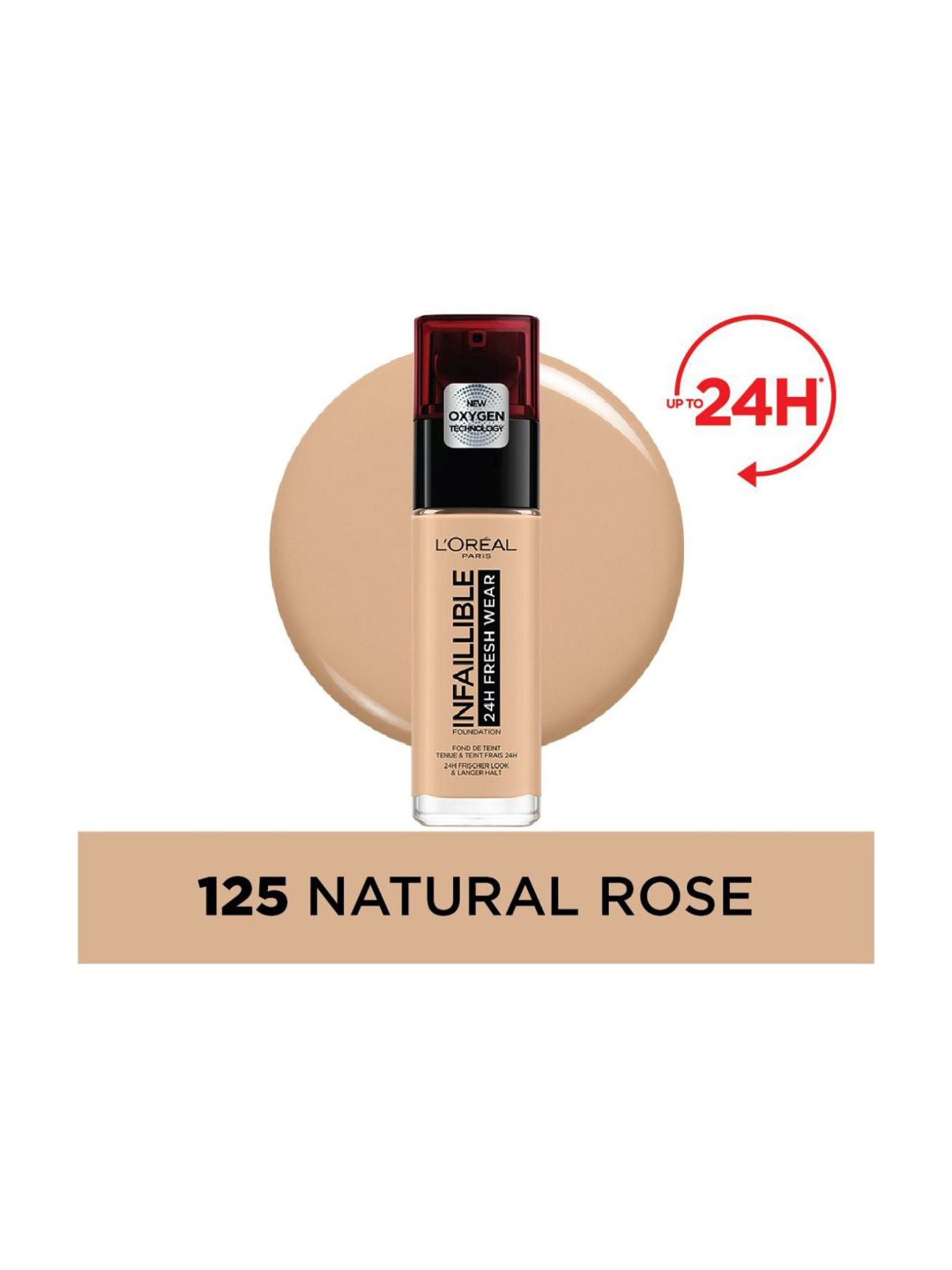 L'Oreal Paris Infallible 32H Fresh Wear Foundation - 125 Natural Beige, 30ml