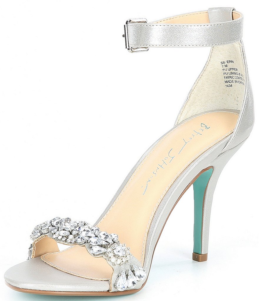 Blue by Betsey Johnson Erin Rhinestone Embellished Ankle Strap Dress Sandals