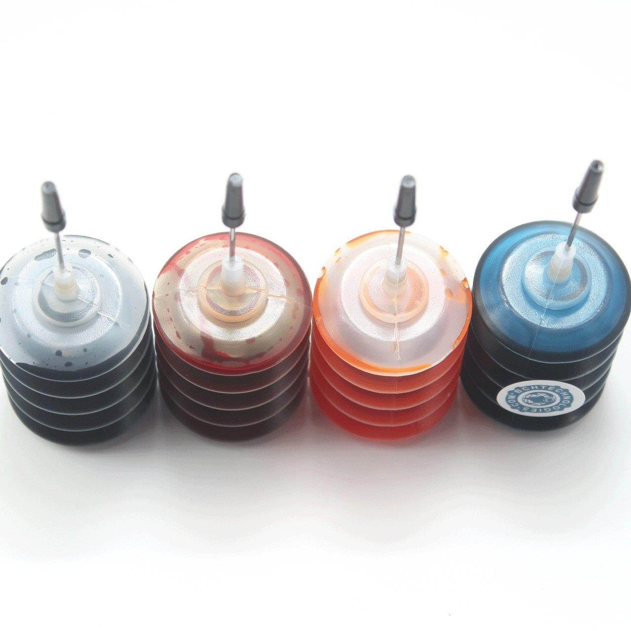 BCH Dye Ink Cartridge Refill Kit for Epson Expression XP-200 XP-300 XP-310 XP-400 XP-410 WorkForce WF-2520 WF-2530 WF-2540 4-Bottle Combo Black Cyan Magenta Yellow