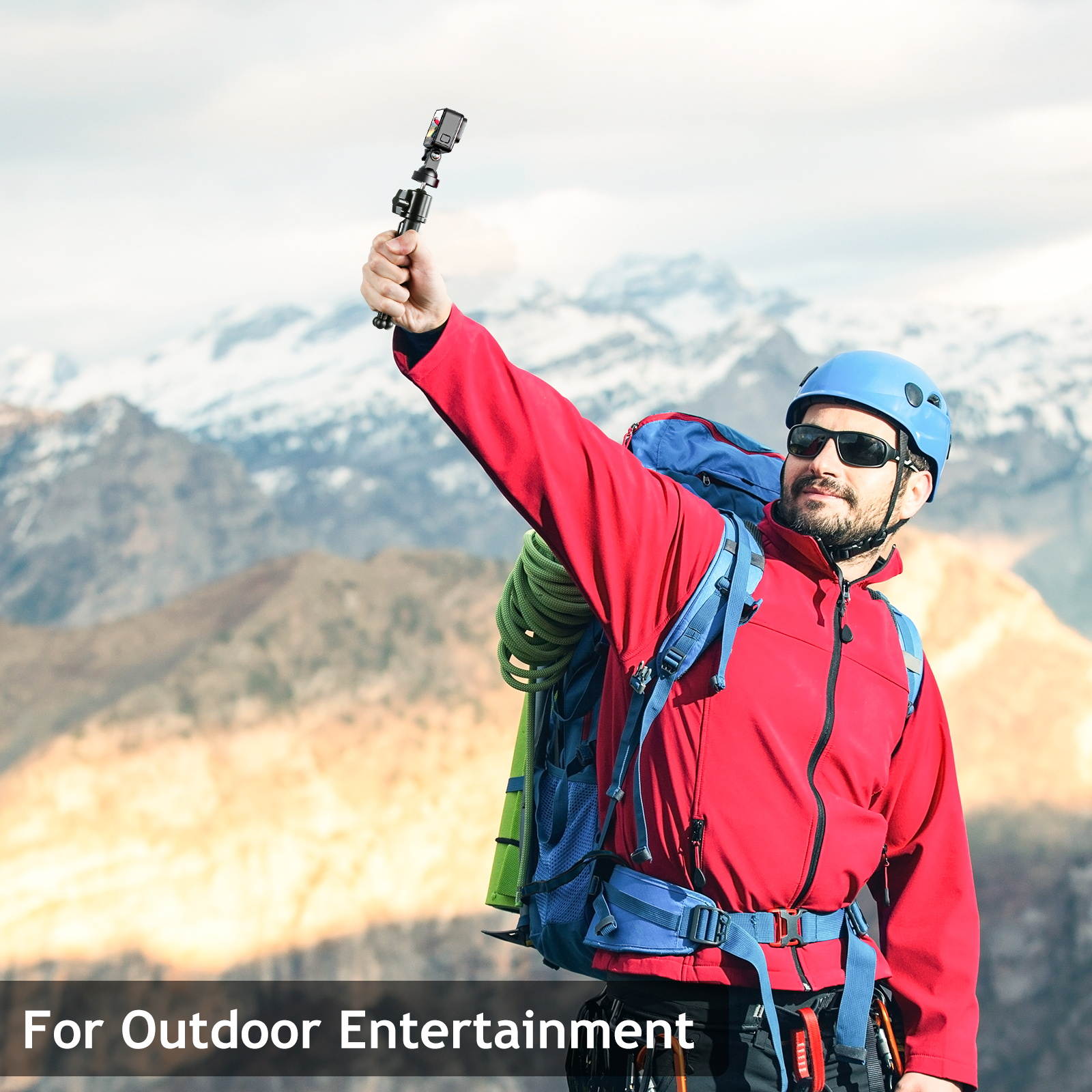 Amada Webcam Stand, Portable and Flexible Phone Tripod for Video Recording, Compatible with iPhone Gopro and All Sports Camera, Perfect for Selfies, Vlogging, Streaming, Photography