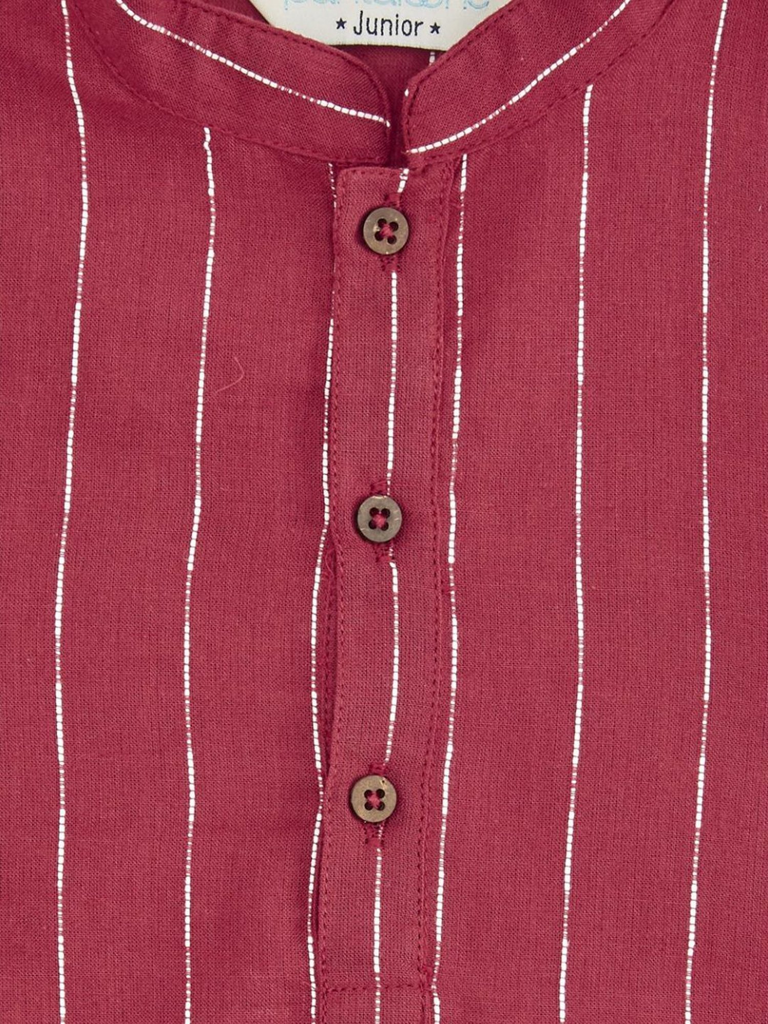 Indus Route by Pantaloons Kids Red & White Cotton Embroidered Full Sleeves Kurta Set