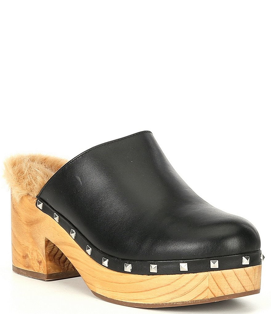 Steve Madden Brooklyn Leather Studded Platform Clogs