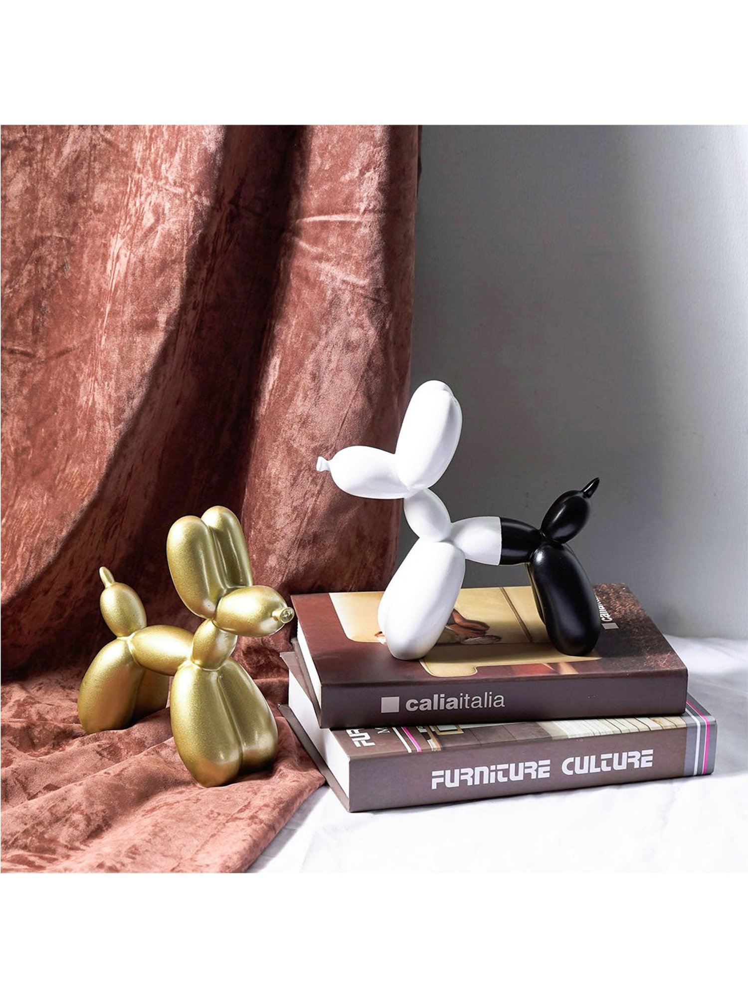 The Artment Black & White Resin Modern Art Balloon Dog