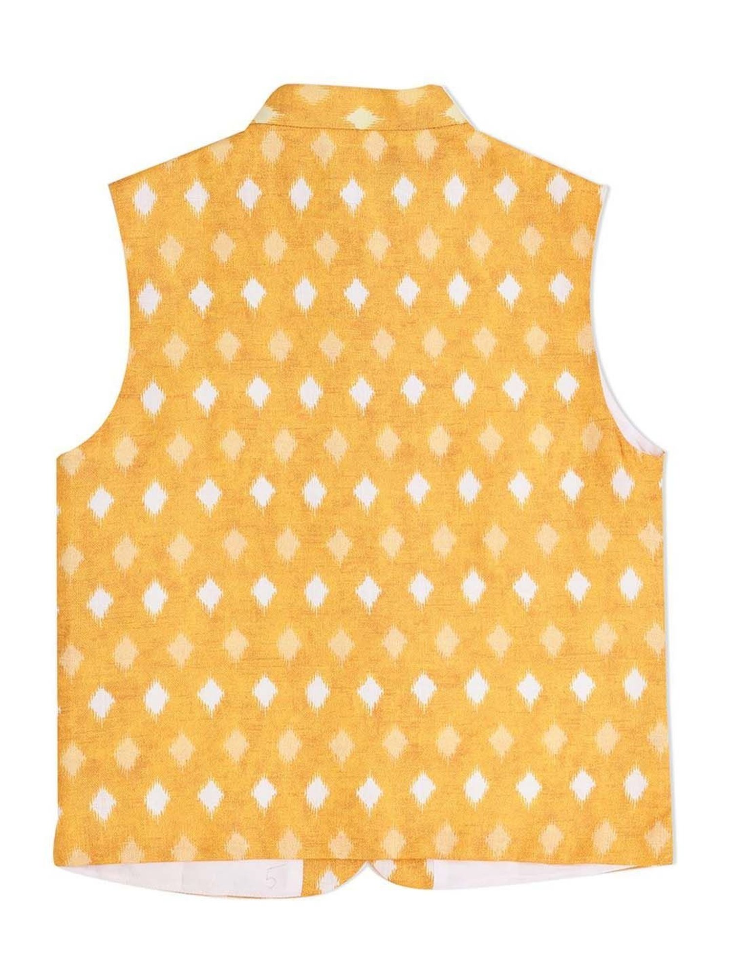 Cavio Kids Yellow & White Cotton Printed Shirt Set