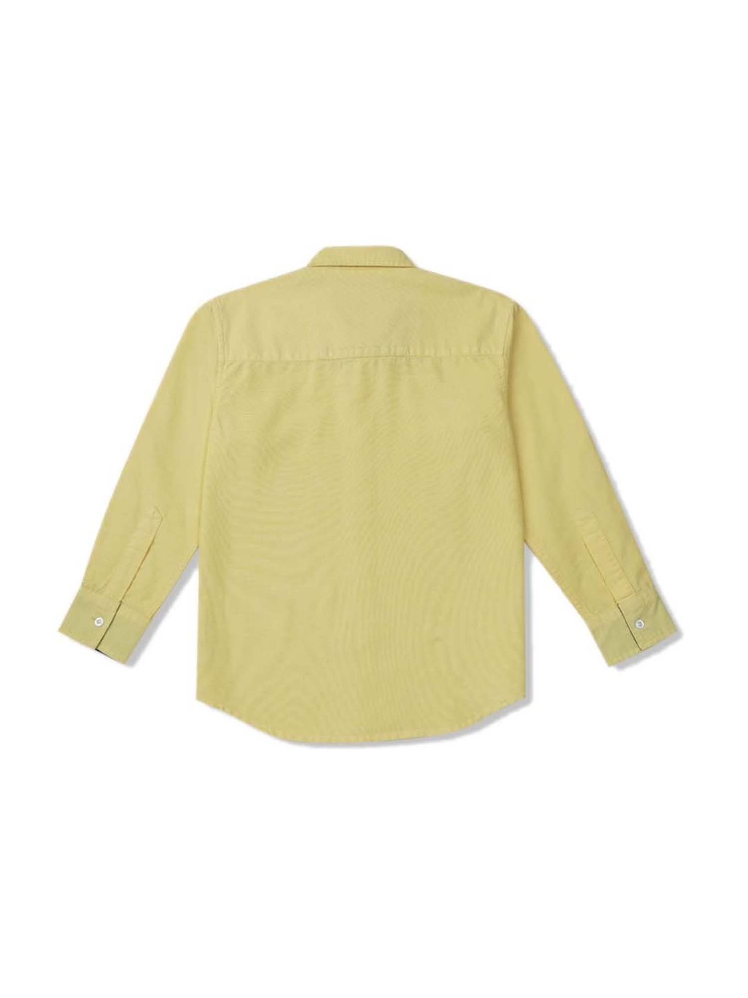 Gini & Jony Kids Yellow Cotton Regular Fit Full Sleeves Shirt