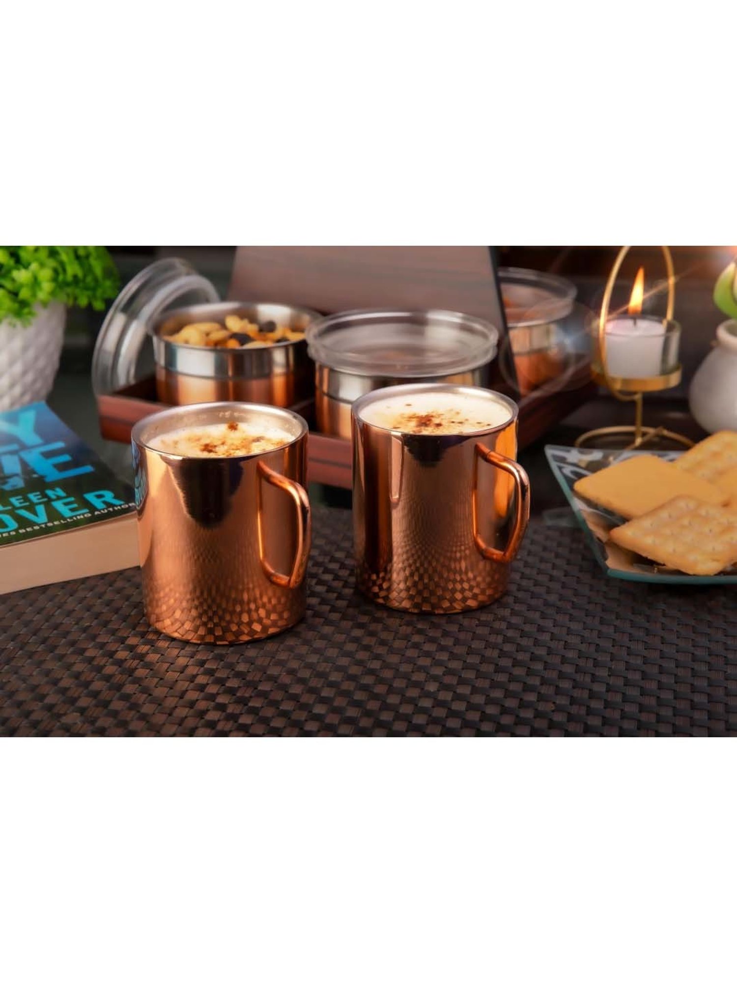 FnS Rose Gold Stainless Steel Coffee Mug (0.3 L) - Set of 6
