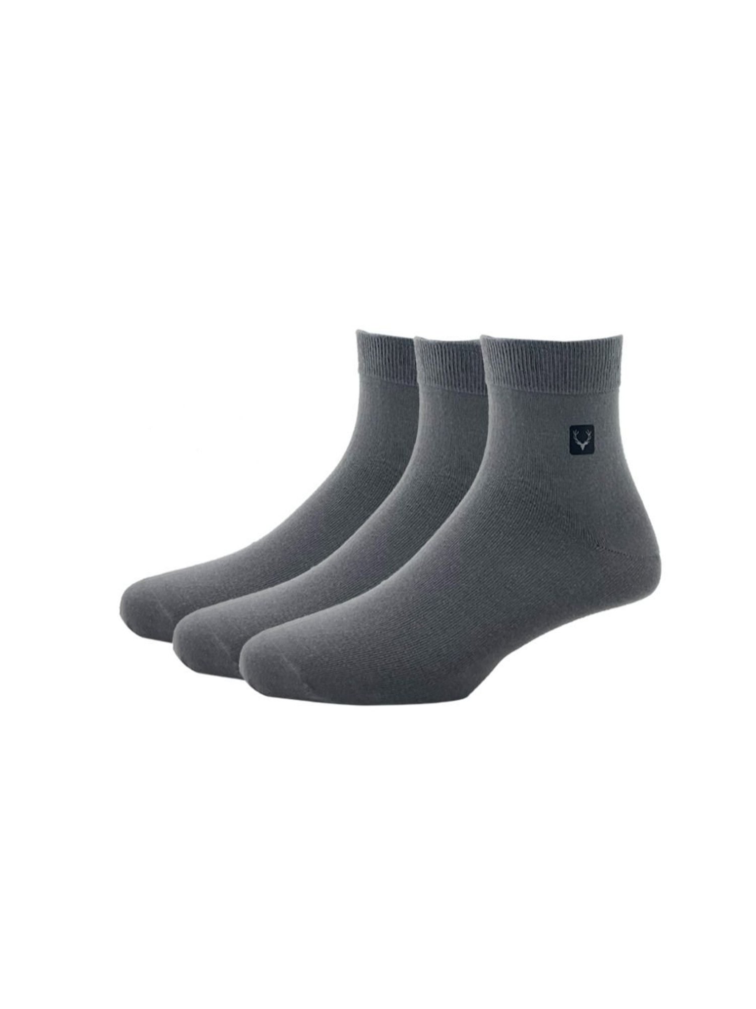 Allen Solly Grey Cotton Socks (Pack of 3)