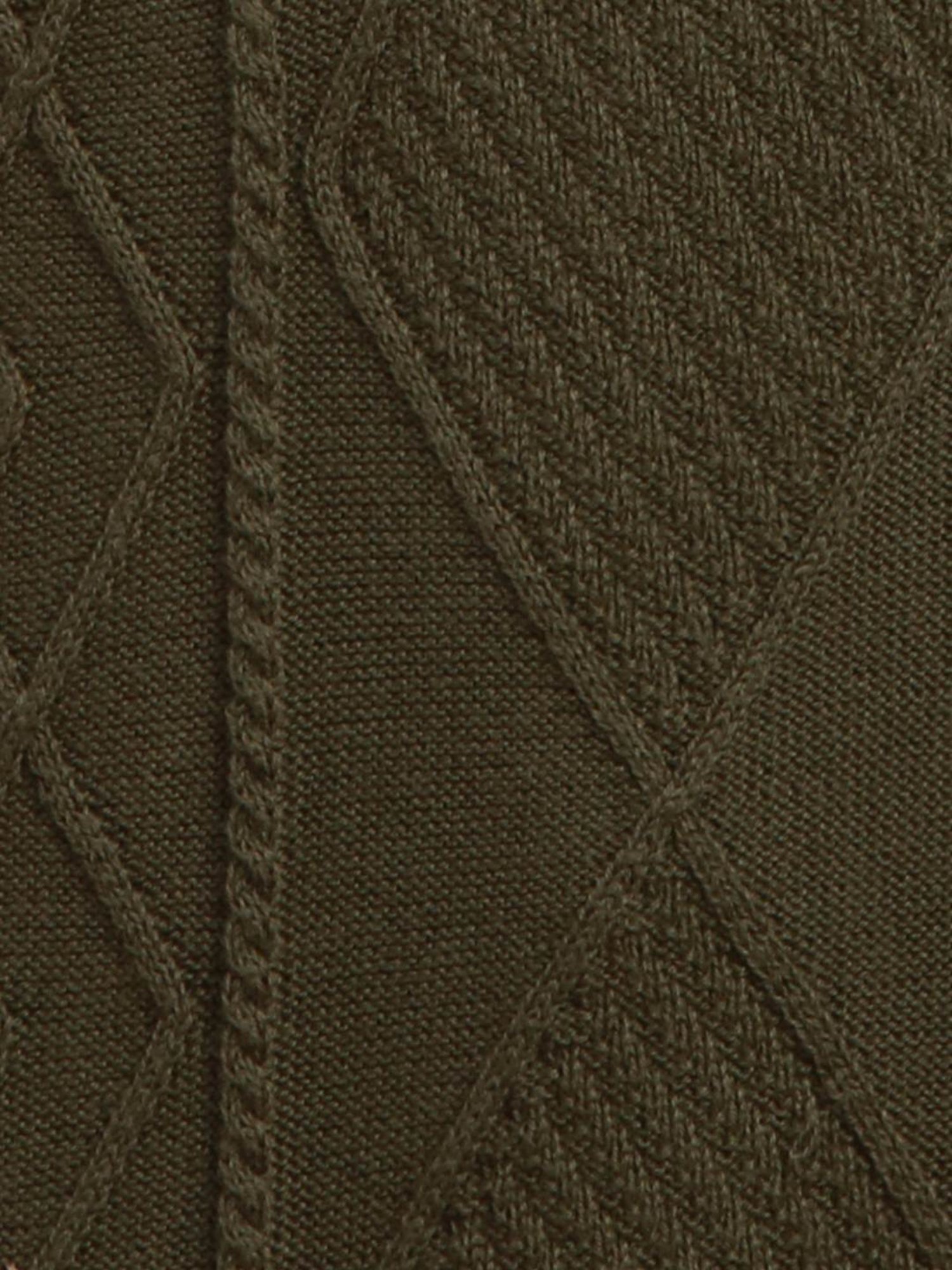 ColorPlus Green Pure Cotton Tailored Fit Self Pattern Sweater