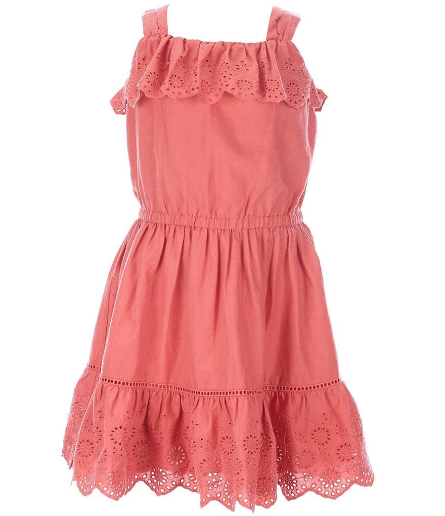 Polo Ralph Lauren Little Girls 2T-6X Ruffle Eyelet Tiered Fit-And-Flare Dress