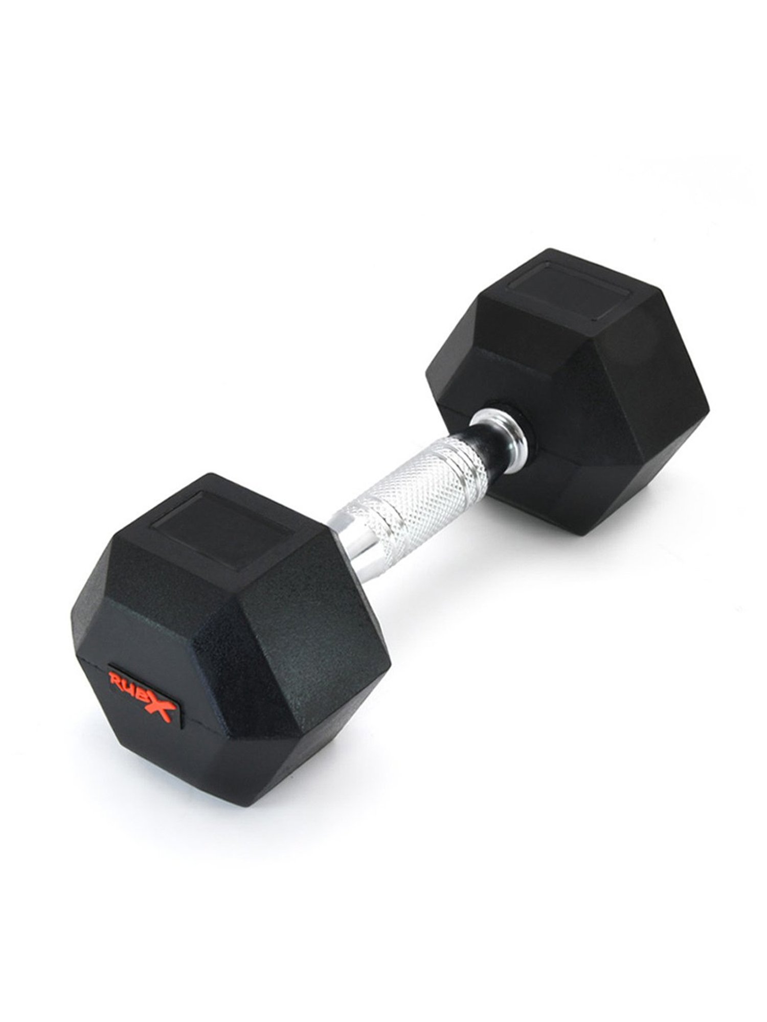 RUBX FITNESS Rubber Encased Solid Hex Dumbbell Single Piece (One Dumbbell Only) (10 KG SINGLE PIECE)