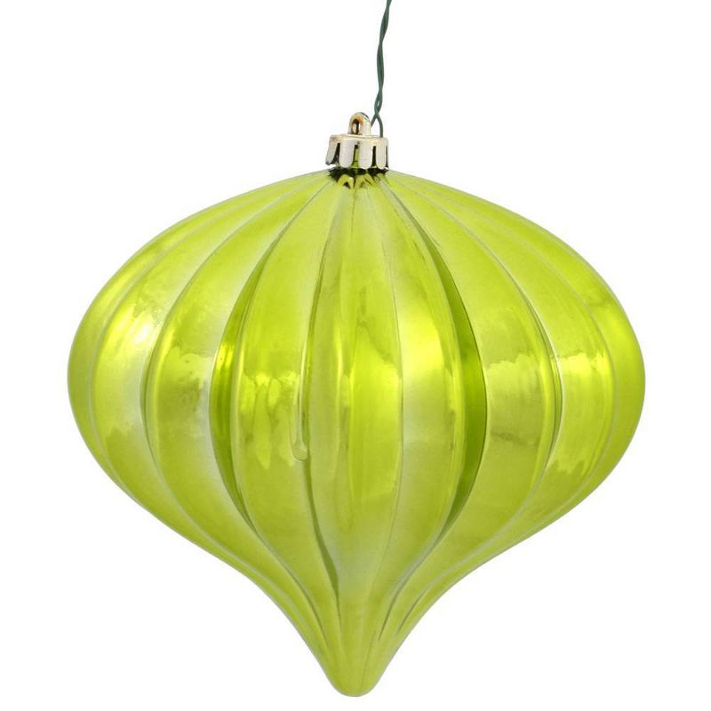 3ct Vickerman 5.7" Shiny Onion Ornament, UV Coated Ornament Set Lime