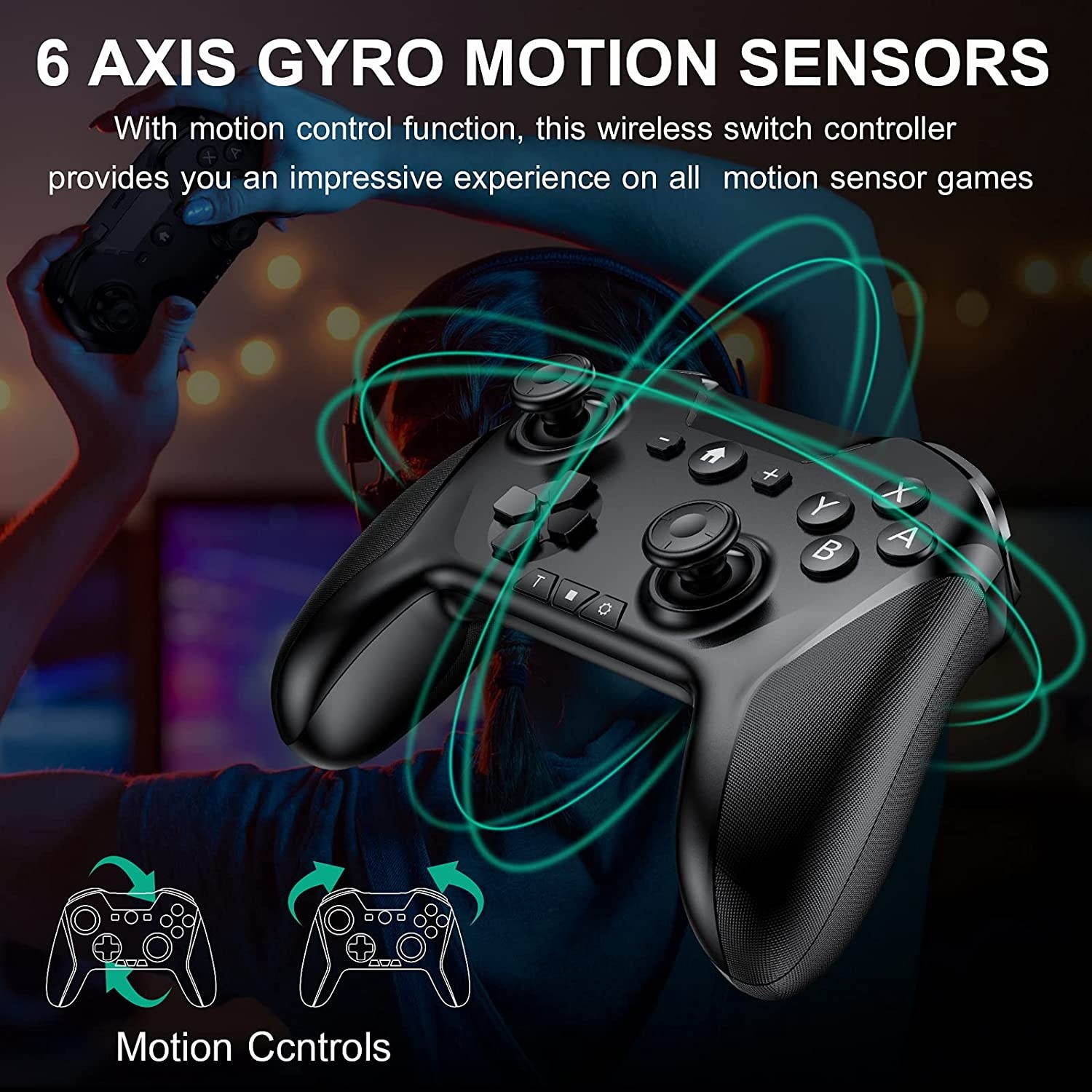 DESFLOW Wireless Controller for Switch/Switch Lite Professional Controller Remote Gamepad Joypad Joystick for Switch Console