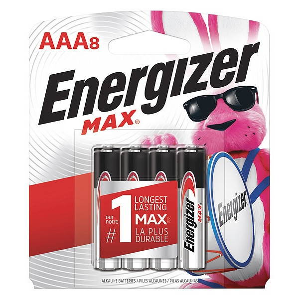 ENERGIZER Max 1.5V AAA Alkaline Battery, 8-pack