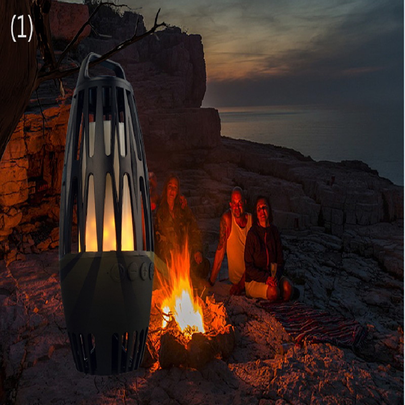 KuWfi JT2580 Outdoor protable light speakers bluetooth stereo speakers such as flame-like LED effect