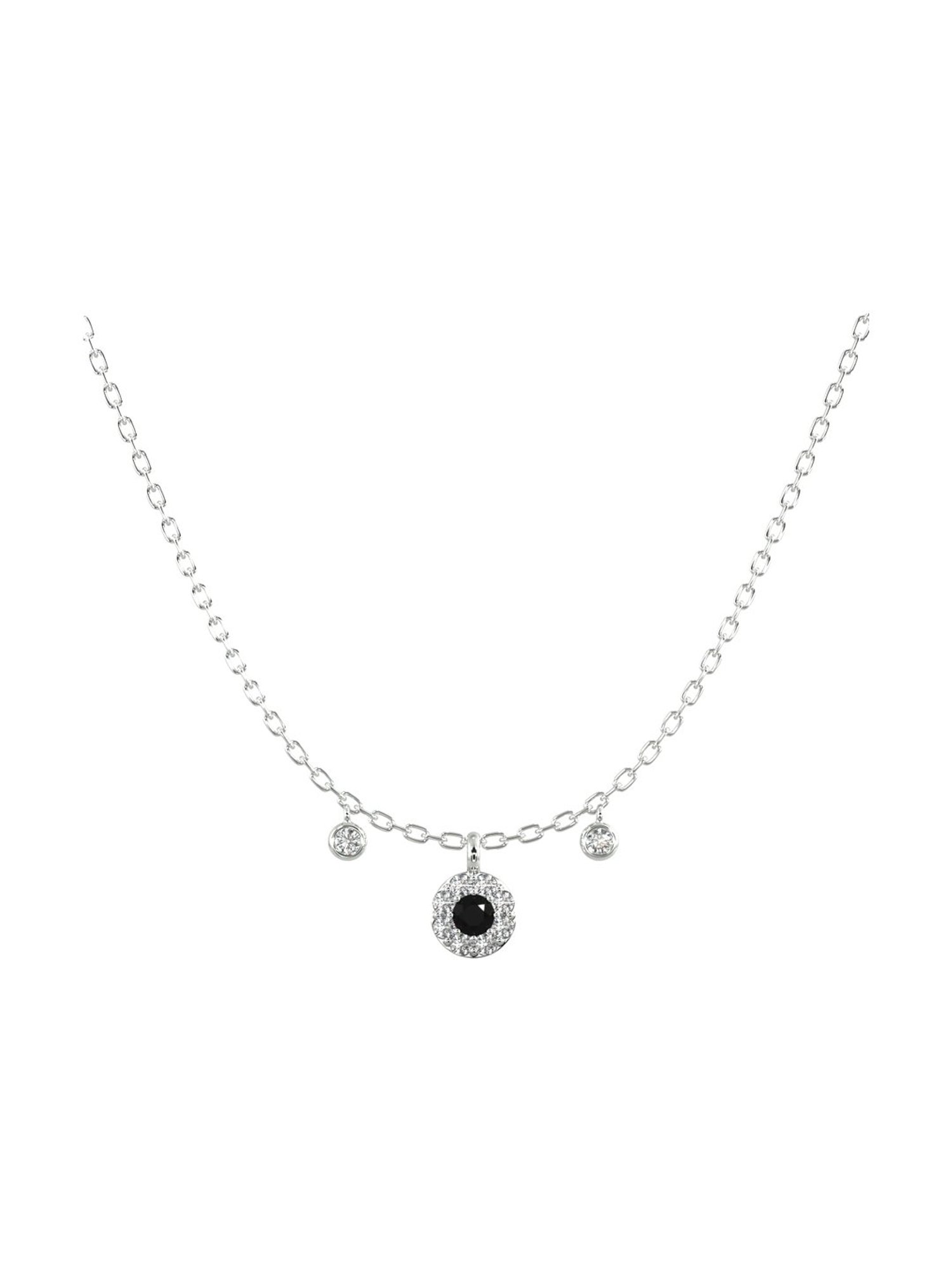 Silvermist 925 Sterling Silver Enchanting Nior Diamond Necklace for Women & Girls