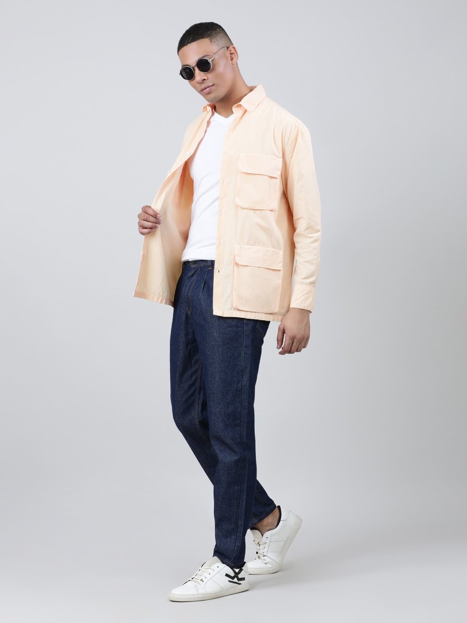 Bene Kleed Peach Relaxed Fit Cotton Shirt