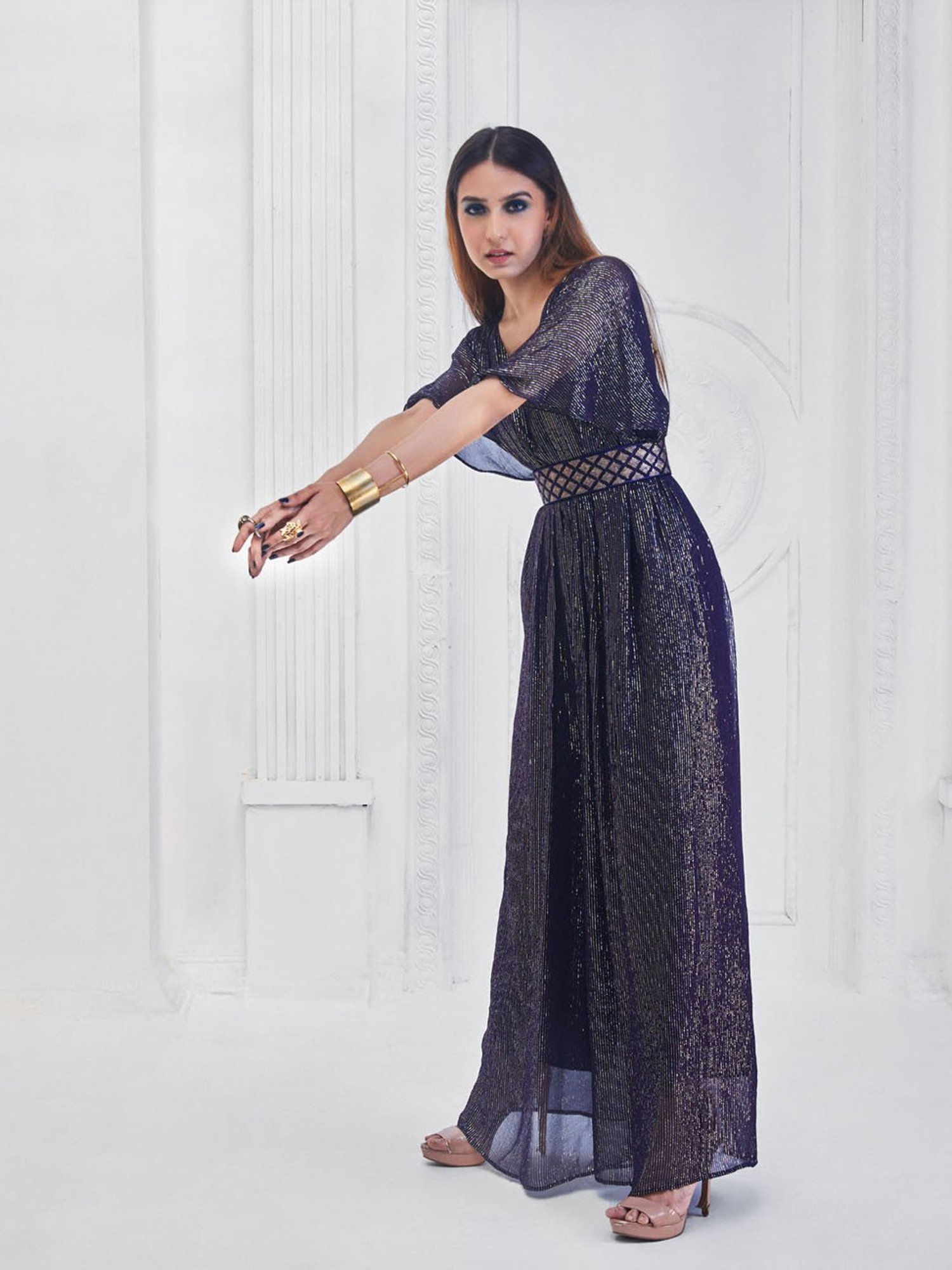 Monk and Mei Blue Queeen Of Wands Christina Jumpsuit with Belt