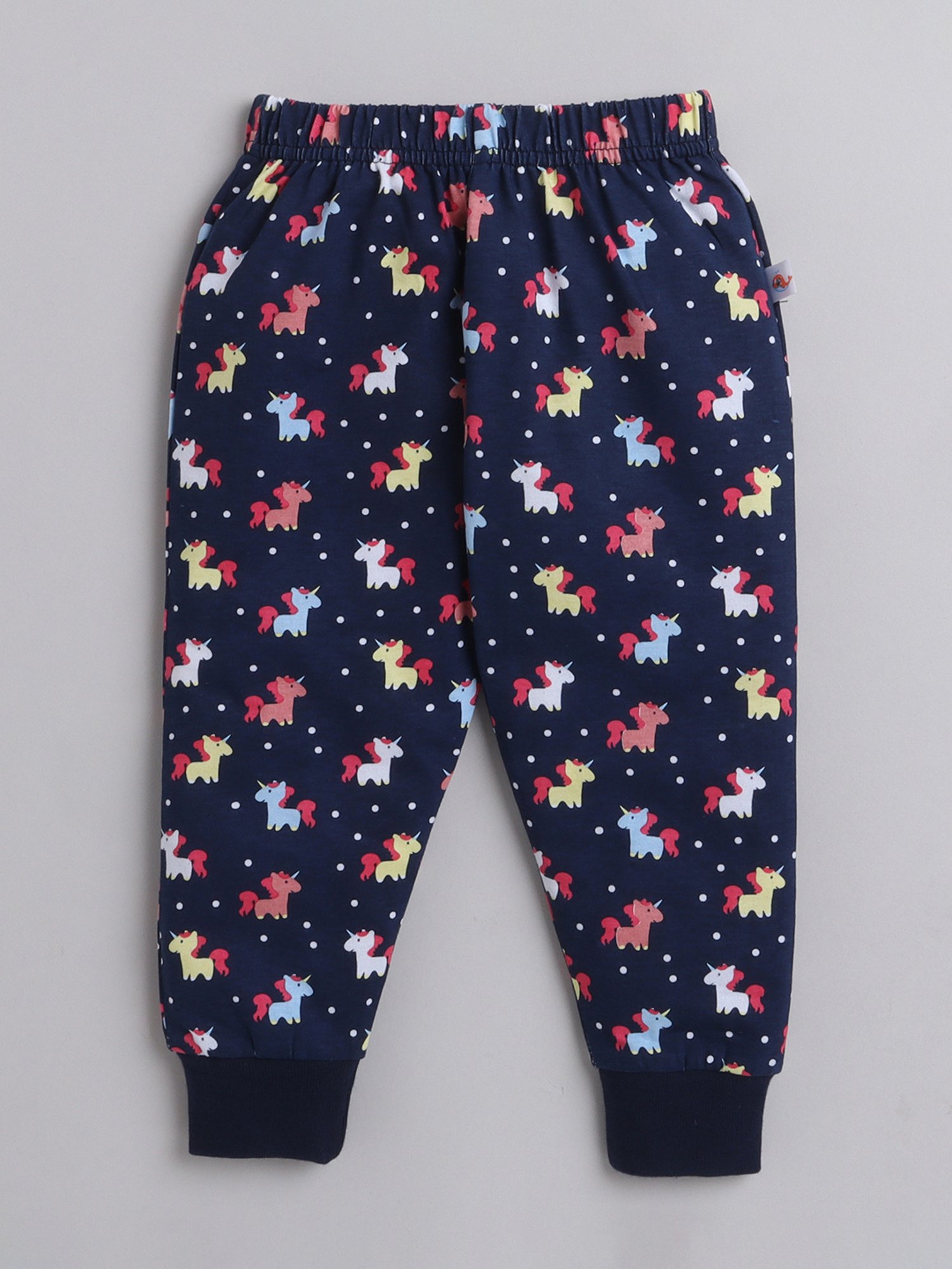 Bumzee Girls Navy Printed Full Sleeves T-Shirt with Pyjamas