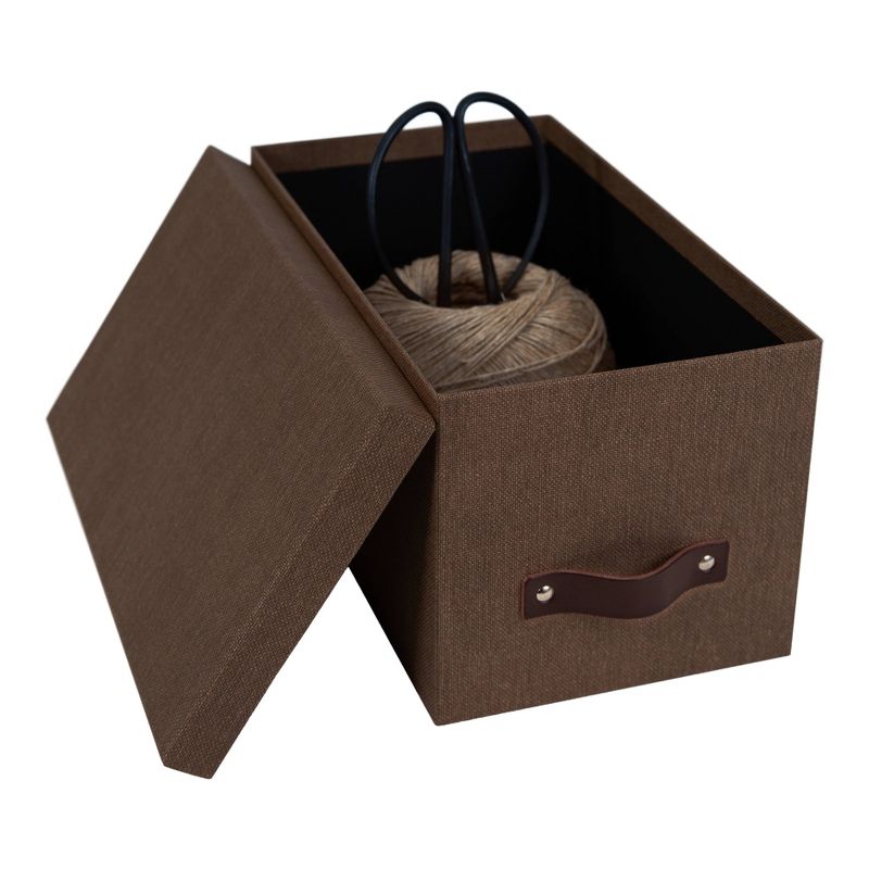 Set of 3 Silvia Canvas Media Box Dark Brown - Bigso Box of Sweden