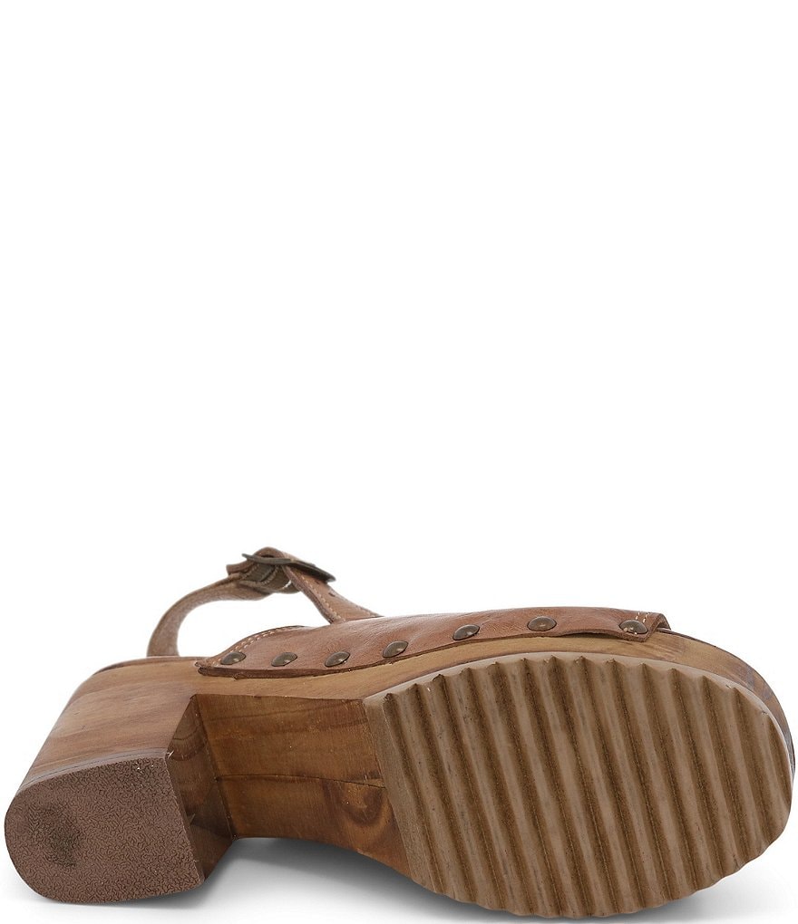 Bed Stu Marie Leather Block Heel Sling Back Platform Sandals